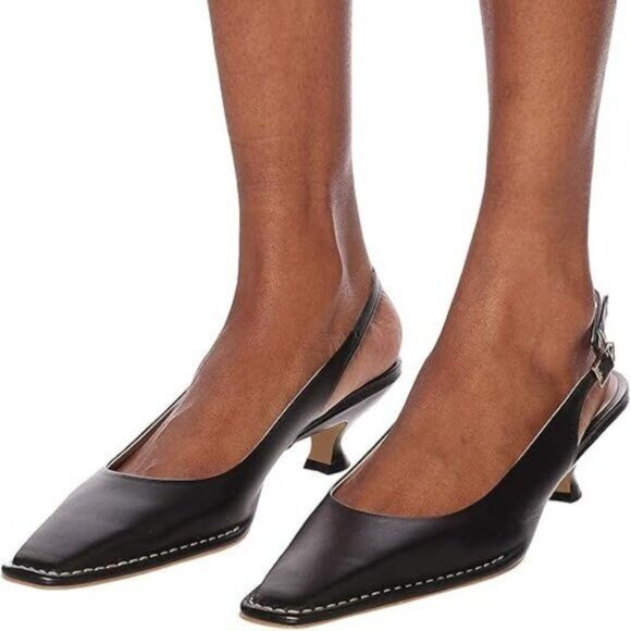 XYD Women Casual Square Toe Kitten Pumps Printed & Solid-color Low Heels Leather - Picture 1 of 8